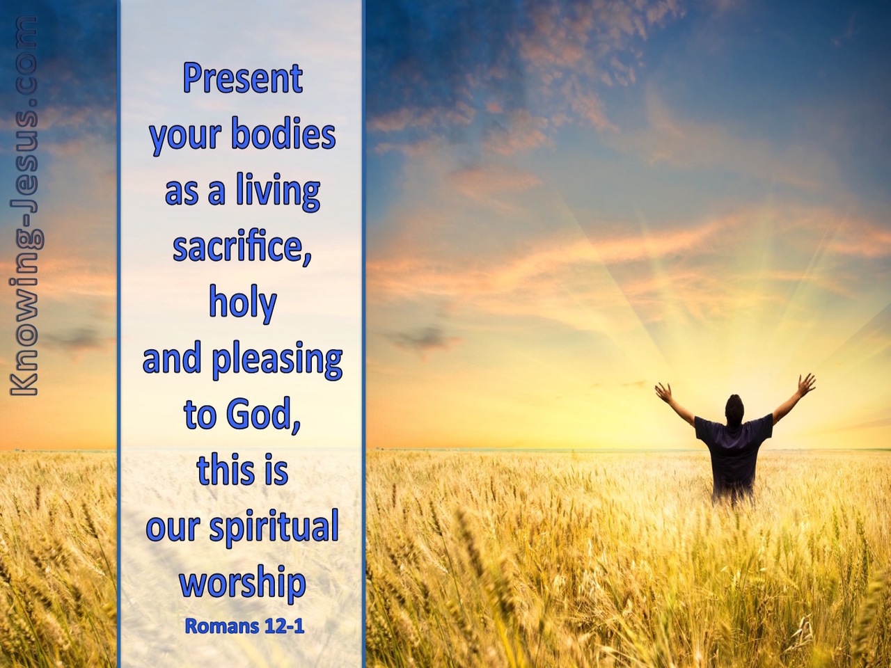 Romans 12:1 Present Your Bodies As A Living Sacrifice (blue)